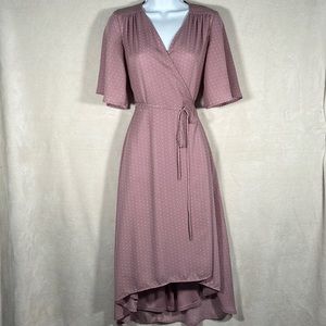 Lulus womans hi-low midi wrap dress. Size XS